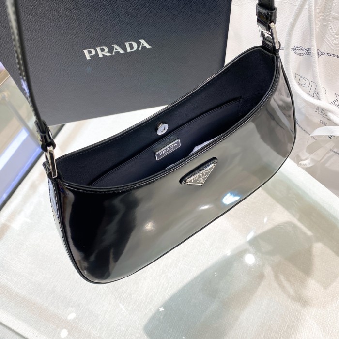 Prada Cleo Brushed Leather Shoulder Bag(27*22*6cm)-087