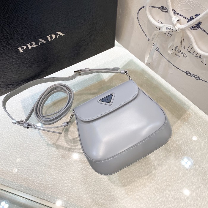 Prada Cleo Brushed Leather Mini Bag(17*14.5*3cm)-056