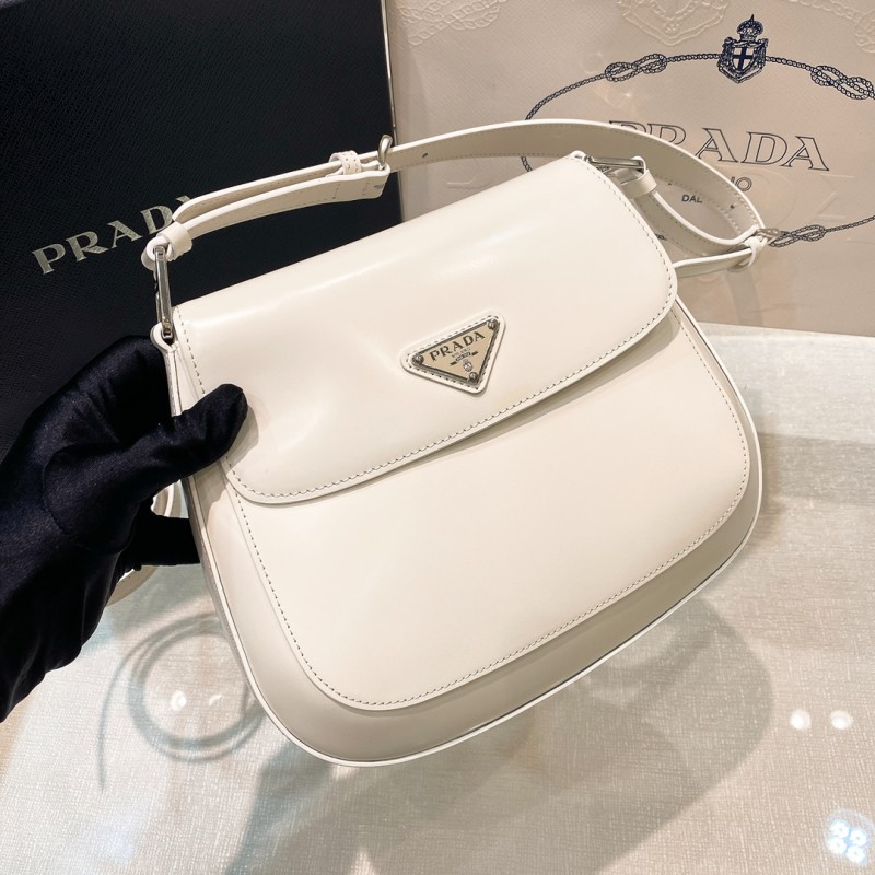 Prada Cleo Brushed Leather Shoulder Bag(24*19*6cm)-087