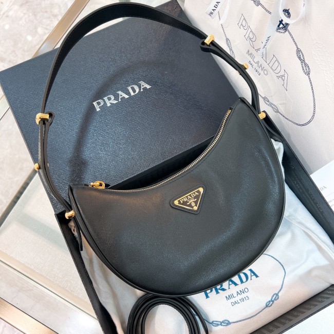 Prada Arqué Leather Shoulder Bag(22*18*6cm)-089