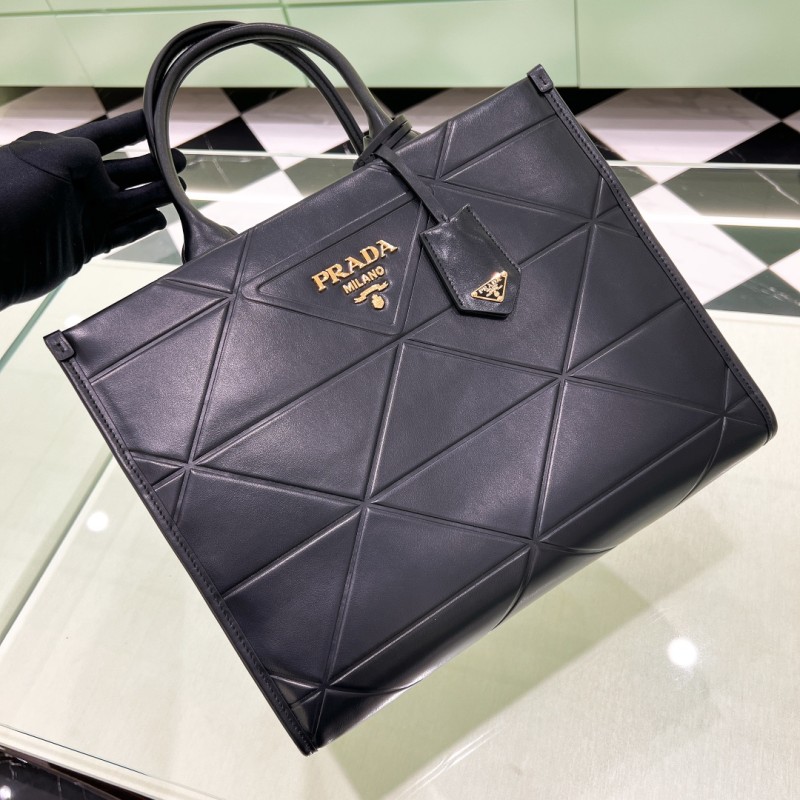 Medium Leather Prada Symbole Bag with Topstitching(35*27*11cm)-0801