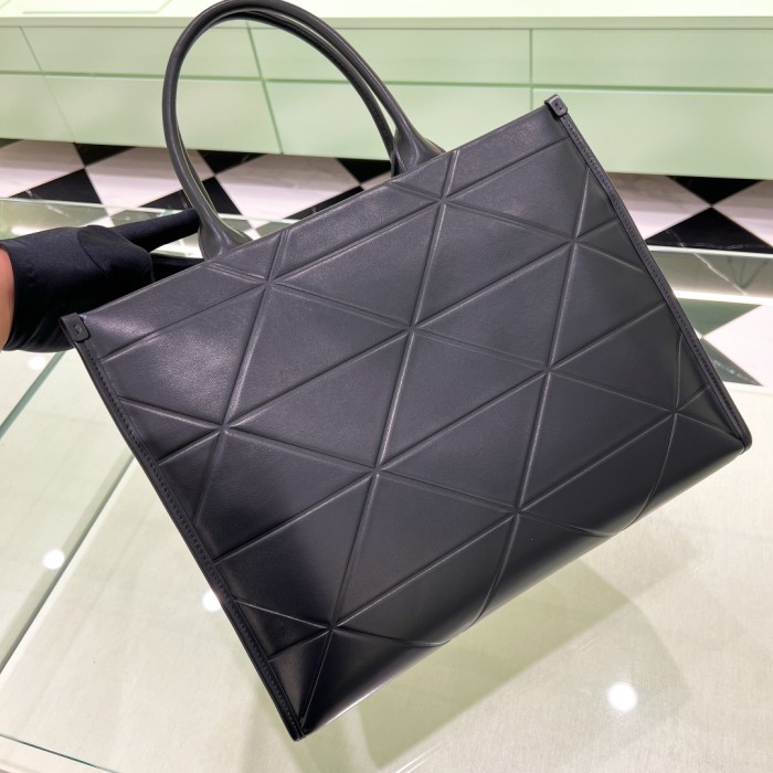 Large Leather Prada Symbole Bag with Topstitching(39*31*11cm)-0011