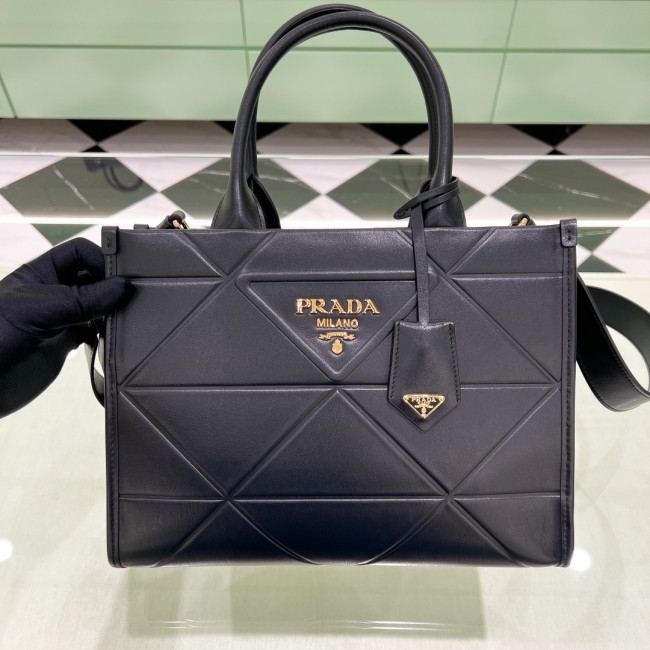 Small Leather Prada Symbole Bag with Topstitching(30*23*9cm)-0011