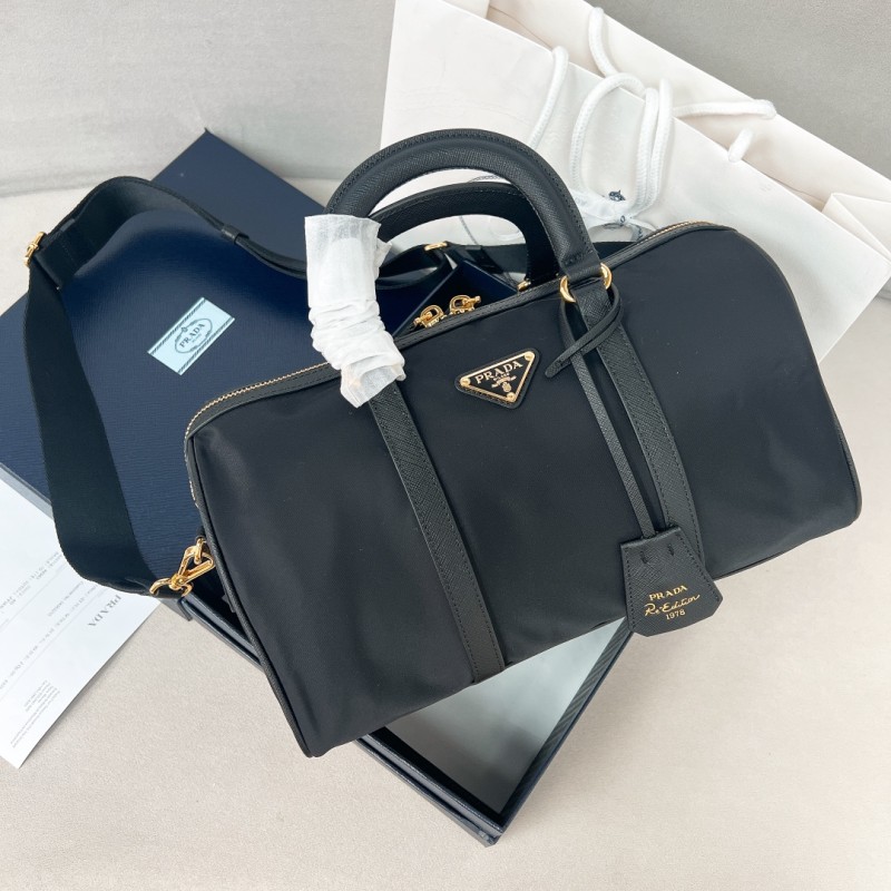 Prada Re-Edition 1978 Medium Re-Nylon and Saffiano Leather Top-Handle Bag(31*17*16cm)-089