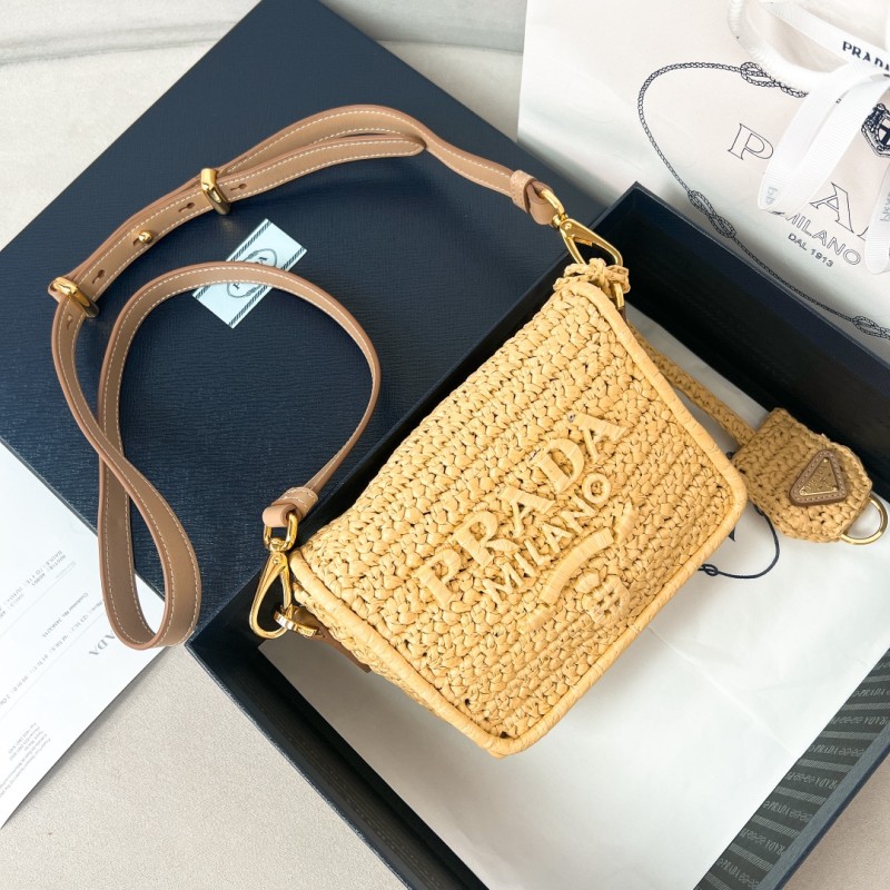 Crochet and Leather Shoulder Bag(16.5*12*5cm)-0811