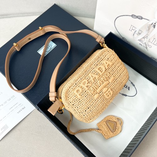 Crochet and Leather Shoulder Bag(19*12*6cm)-0801