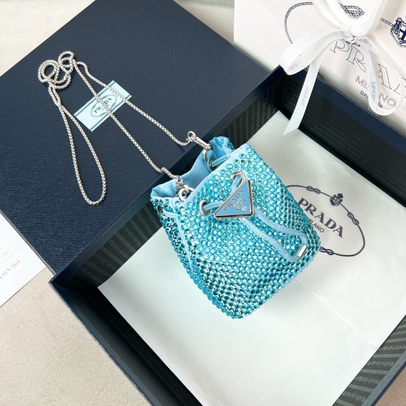 Embellished Satin Mini-Pouch(9*9*6cm)-086