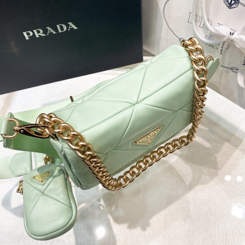 Prada System Padded Nappa-Leather Shoulder Bag(20*14*7cm)-0801