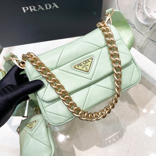 Prada System Padded Nappa-Leather Shoulder Bag(20*14*7cm)-0801