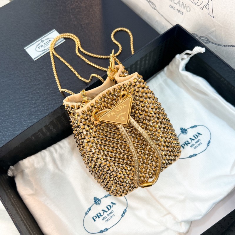 Embellished Satin Mini-Pouch(9*9*6cm)-086