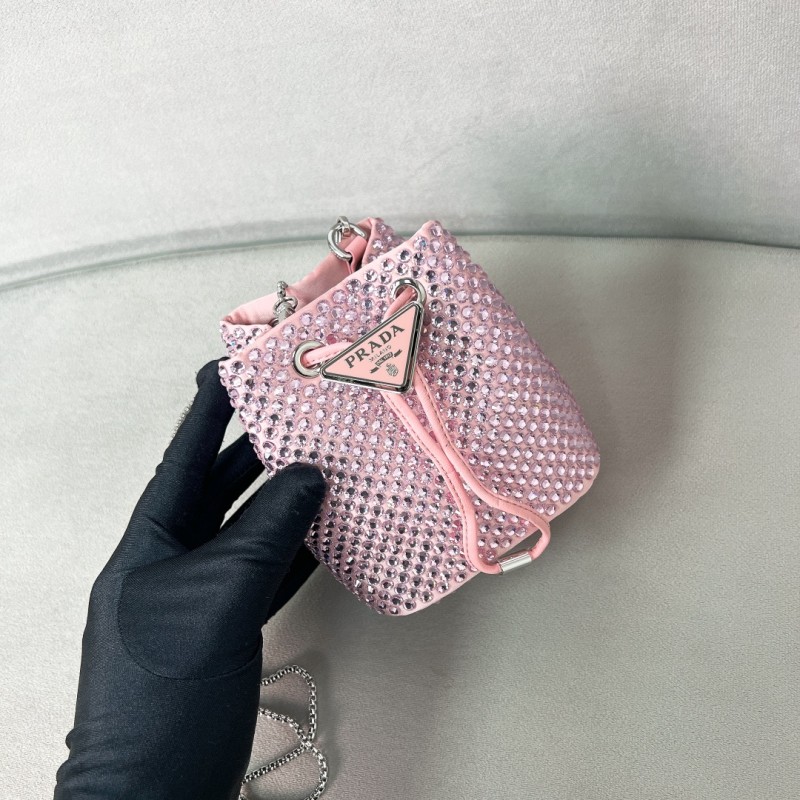 Embellished Satin Mini-Pouch(9*9*6cm)-086