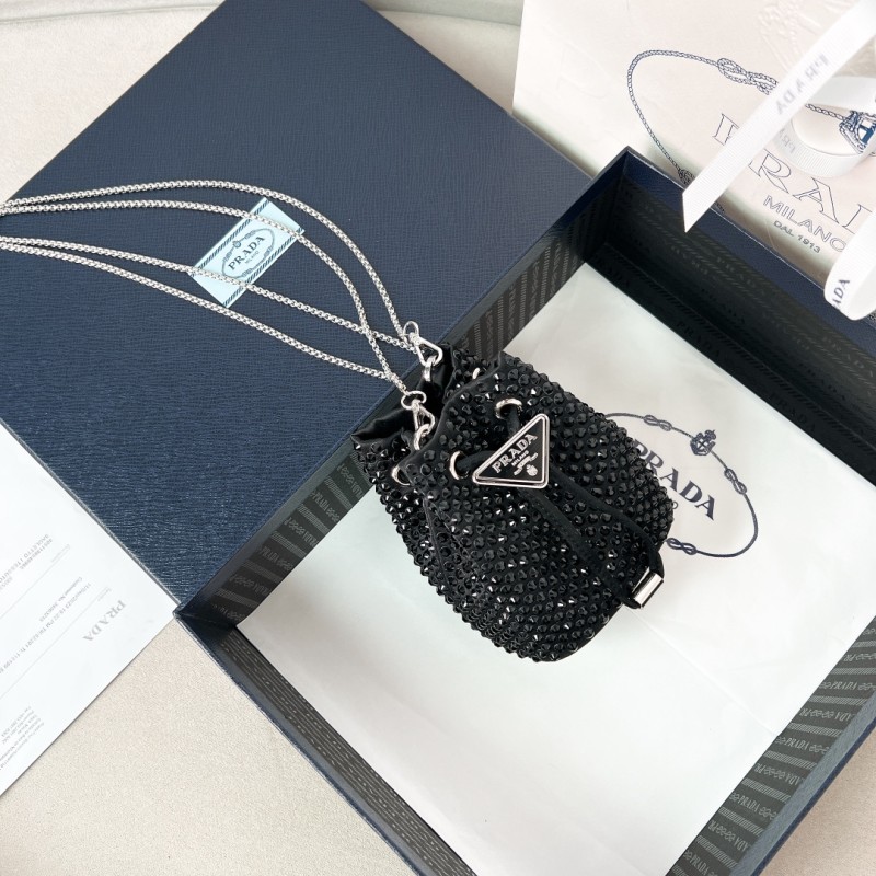 Embellished Satin Mini-Pouch(9*9*6cm)-086