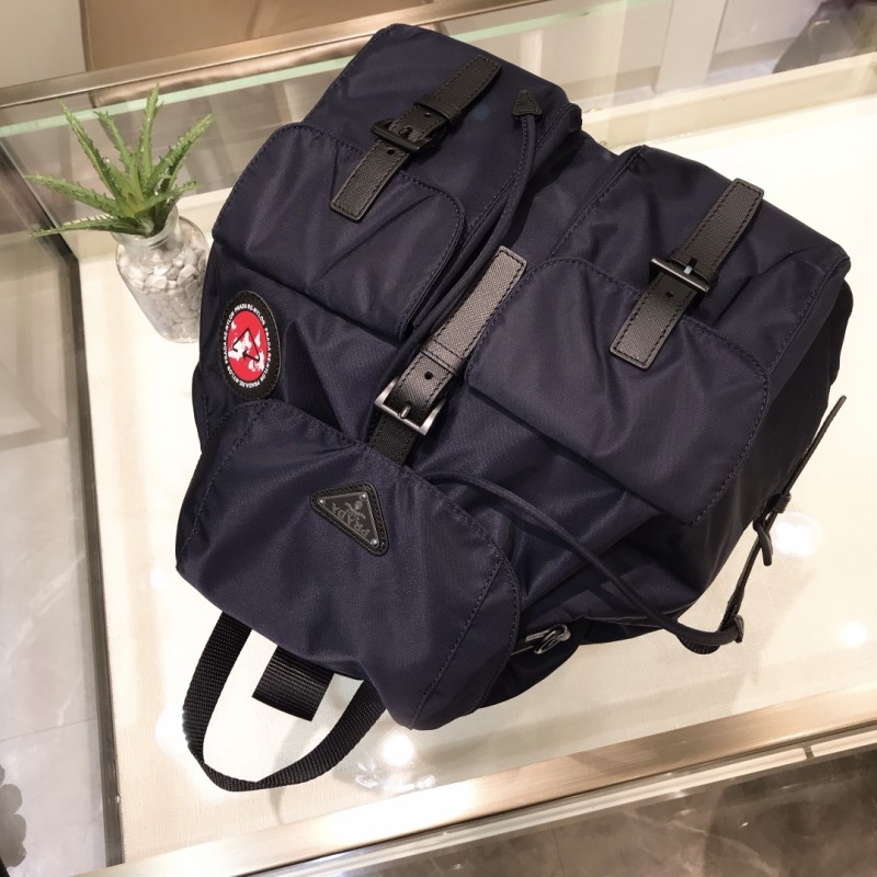 Re-Nylon Medium Backpack with Pouch(32*30*15cm)-089