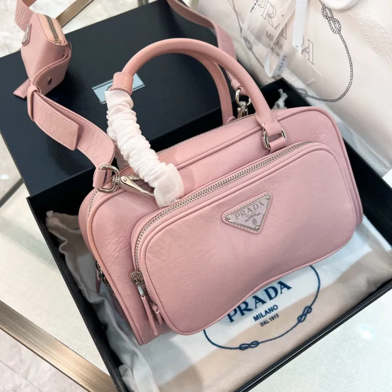 Padded Nappa-Leather Two-Handle Bag(24*12.5*7cm)-0021