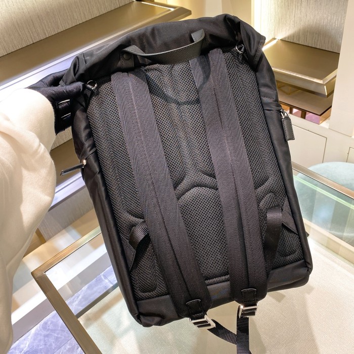 Re-Nylon and Saffiano Leather Backpack(45*27*17cm)-089