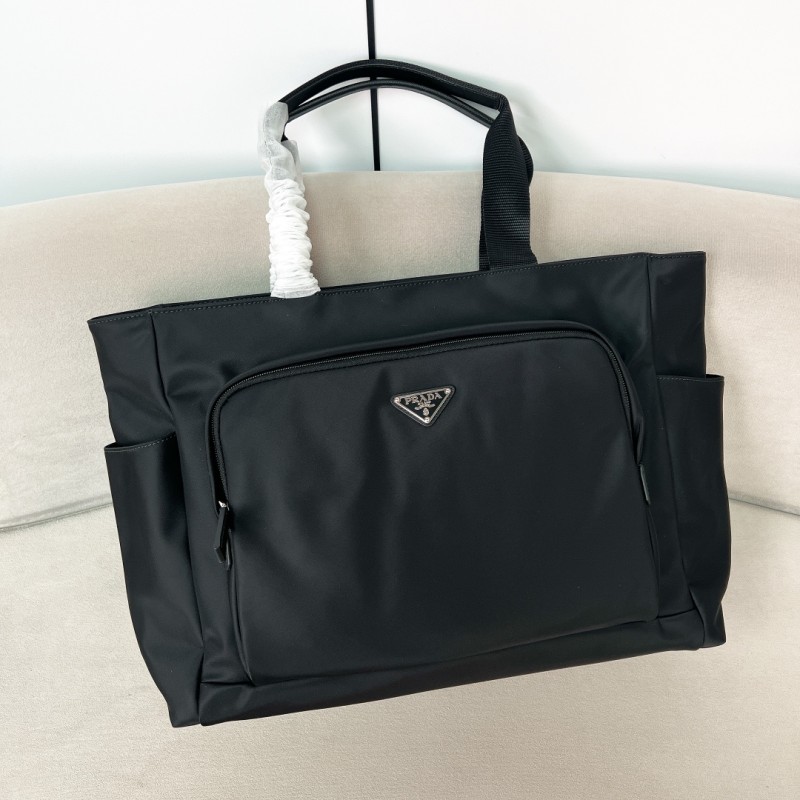 Saffiano Leather and Re-Nylon Tote Bag(40*33*15cm)-0801