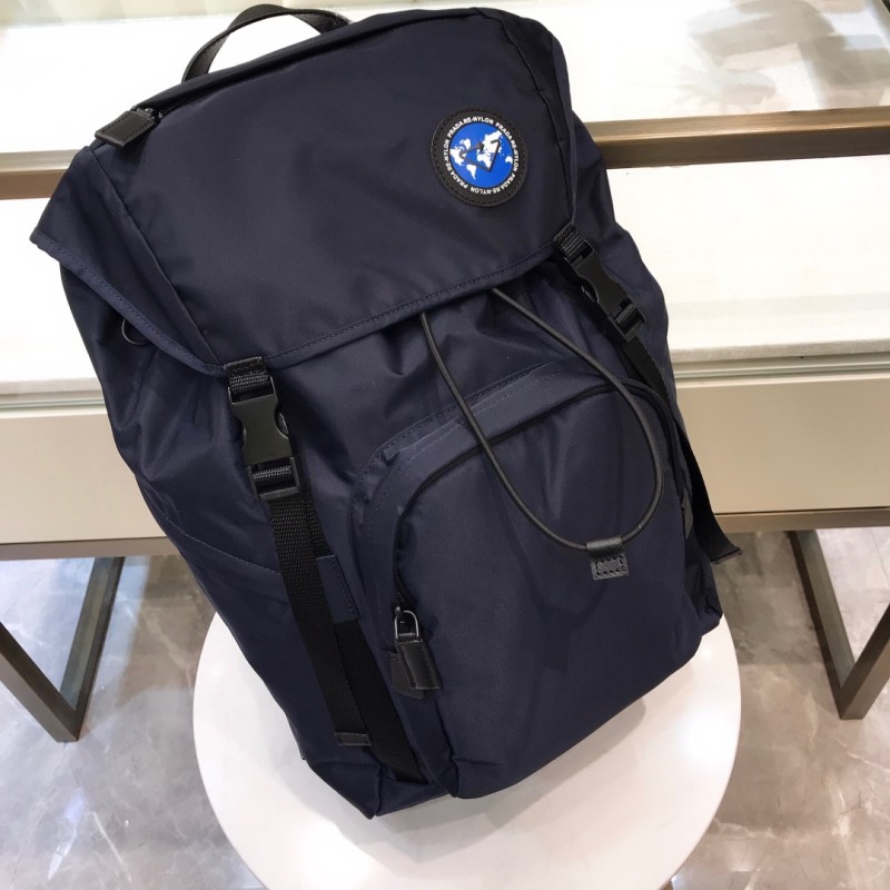 Re-Nylon and Saffiano Leather Backpack(45*27*17cm)-089