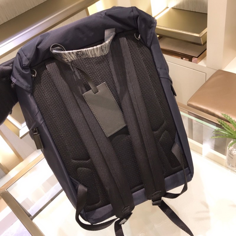 Re-Nylon and Saffiano Leather Backpack(45*27*17cm)-089