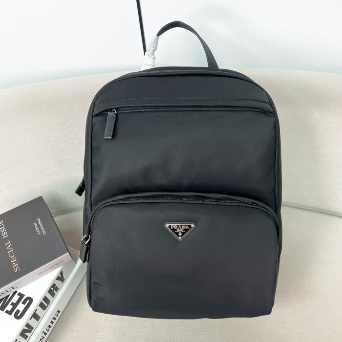 Re-Nylon and Saffiano Leather Backpack(39*30*17cm)-089