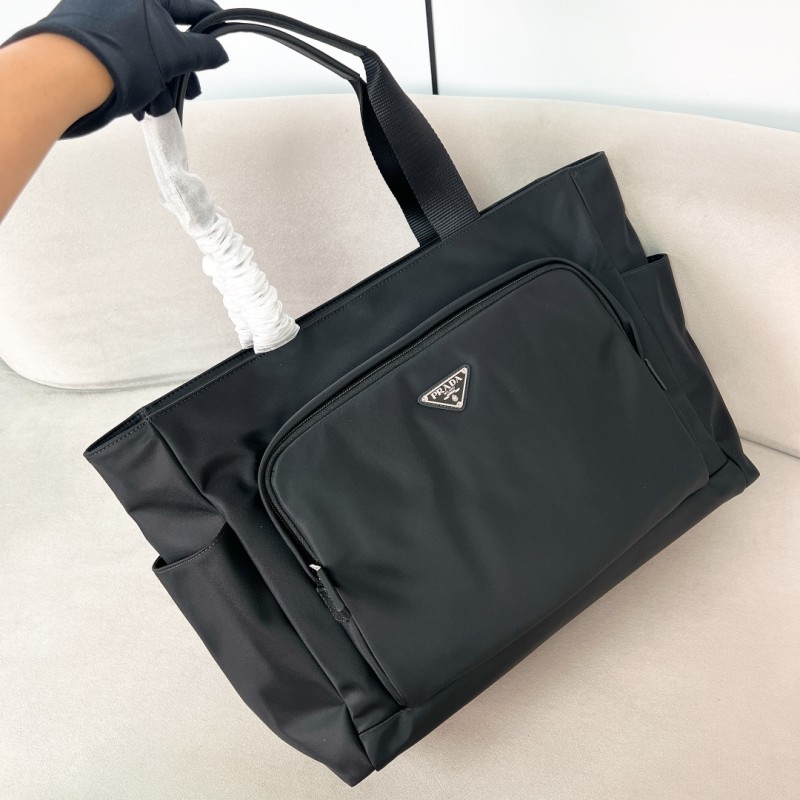 Saffiano Leather and Re-Nylon Tote Bag(40*33*15cm)-0801