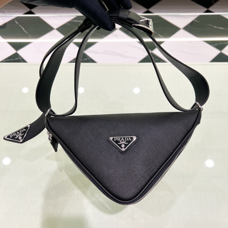 Prada Triangle Saffiano Leather Bag(25*14*9cm)-088