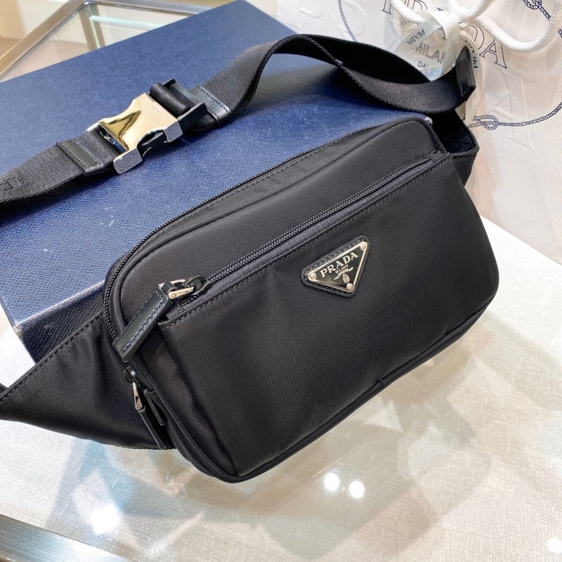 Re-Nylon and Saffiano Leather Belt Bag(21*12.5*4.5cm)-005