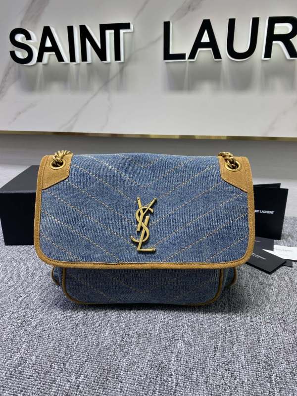 NIKI Medium in Denim and Suede(28*20*8.5cm)-057