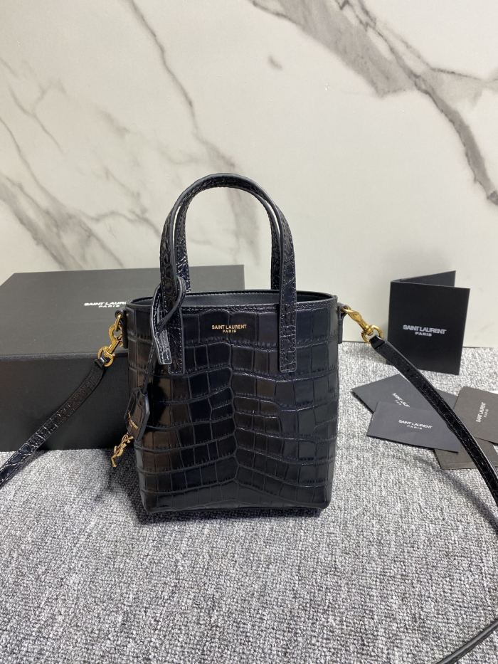 Mini Toy Shopping Saint Laurent in Crocodile-Emabossed Leather(18*17*8cm)-066