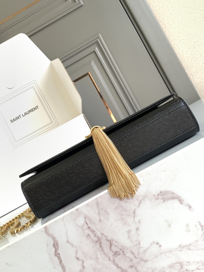 KATE Medium Tassel in Grain De Poudre Embossed Leather(24.14.5*5.5cm)-006