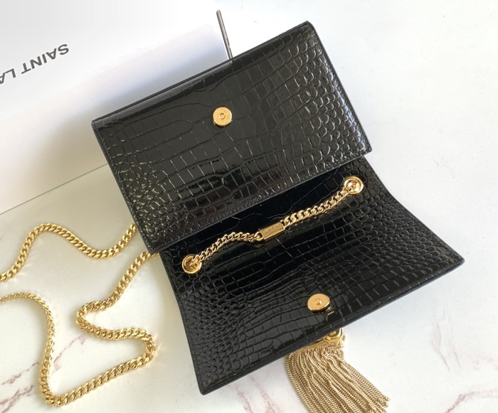 KATE Small Tassel in Crocodile-Emabossed Leather(20*12.5*5cm)-085