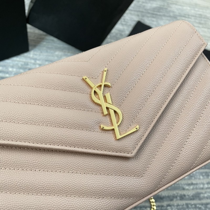 Classic CASSANDRE Chain Wallet in Grain de Poudre Leather(22.5*14*4cm)-006