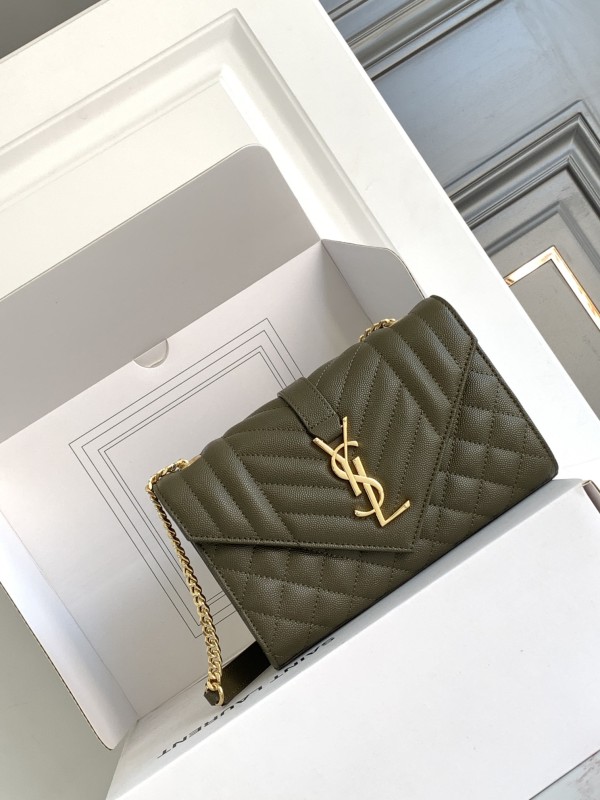 ENVELOPE Small in Quilted Grain de Pouder Embossed Leather(21*13*6cm)-086