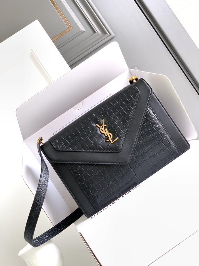 Gaby Envelope Wallet in Crocodile-Embossed Leather(26*18*5cm)-008