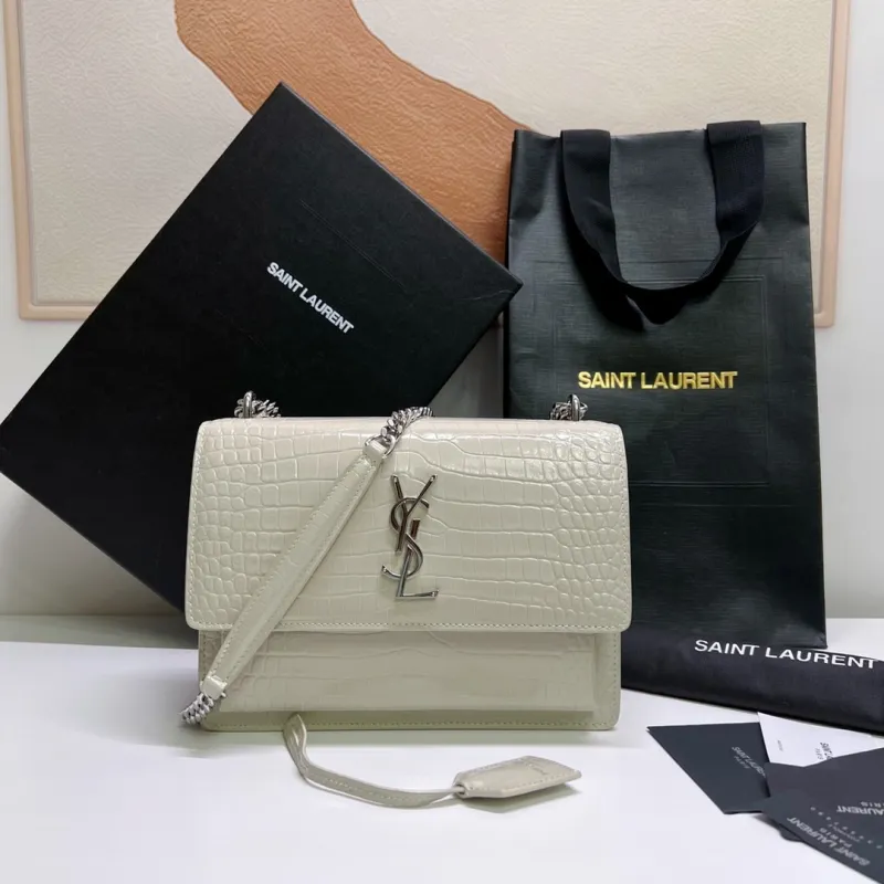 SUNSET Medium in Crocodile-Embossed Leather(22*16*6.5cm)-087