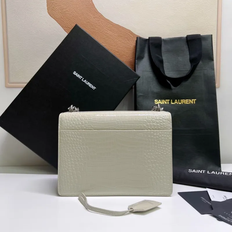 SUNSET Medium in Crocodile-Embossed Leather(22*16*6.5cm)-087