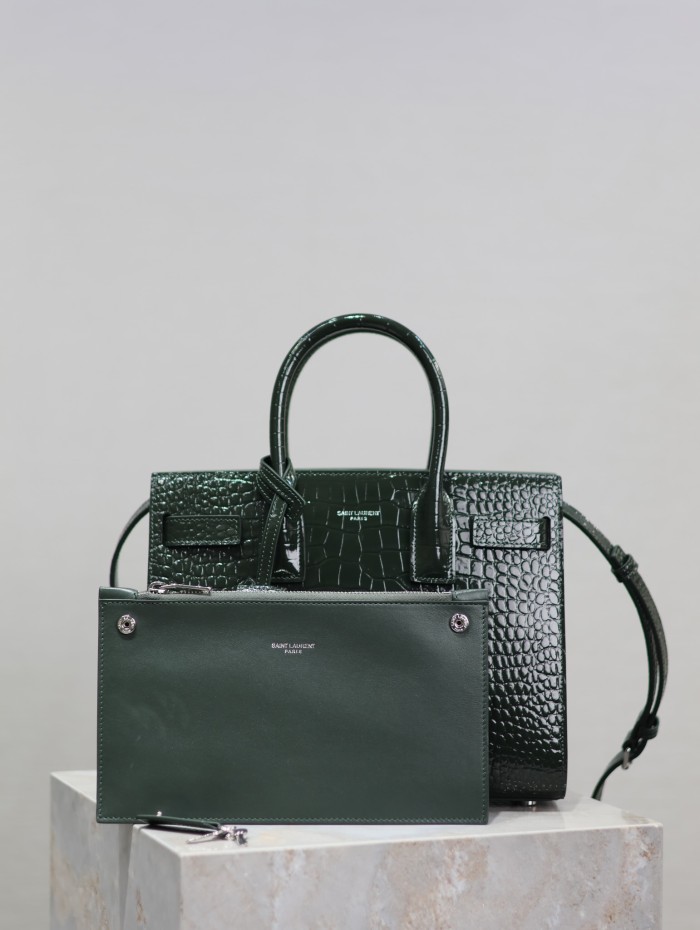 SAC DE JOUR Baby in Crocodile Embossed Leather(26*20.5*12.5cm)-0001