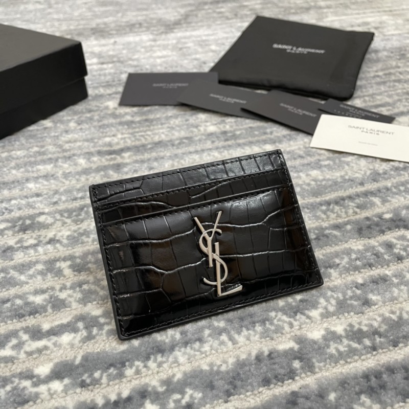 CASSANDRE MATELASSÉ Card Case in Crocodile-Embossed Leather(10.5*7.5*0.5cm)-051