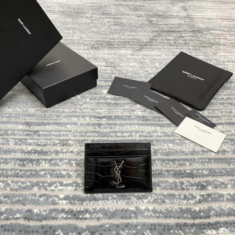 CASSANDRE MATELASSÉ Card Case in Crocodile-Embossed Leather(10.5*7.5*0.5cm)-051