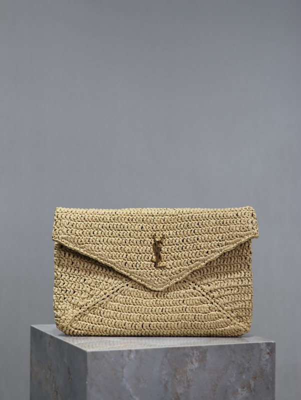 Cassandre Large Envelope Pouch in Raffia(29.5*18*4.5cm)-006