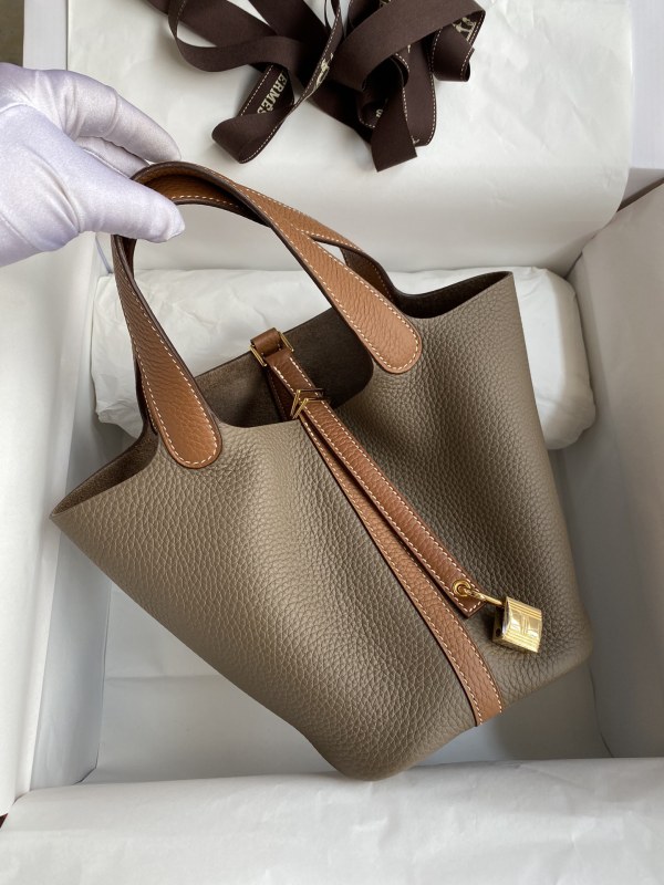 Picotin Lock 18 Clemence Leather Bag(18*13*18cm)-0021