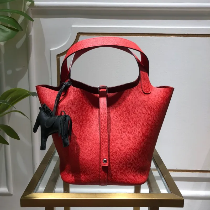 Picotin Lock 22 Clemence Leather Bag(22*17*21cm)-059