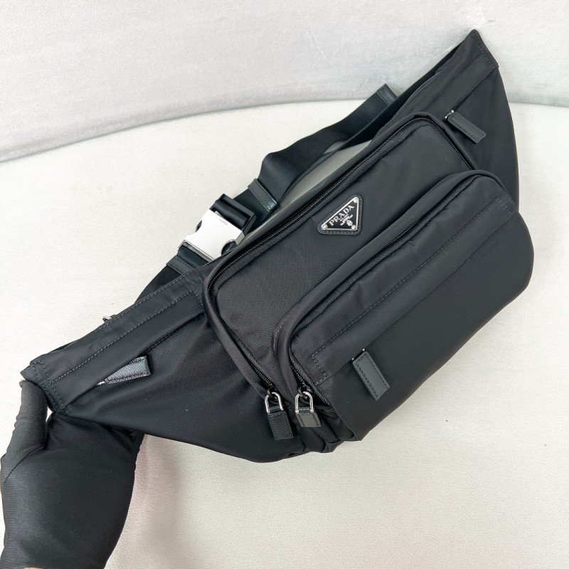 Re-Nylon and Saffiano Leather Belt Bag(26.5*18.5*7.5cm)-087