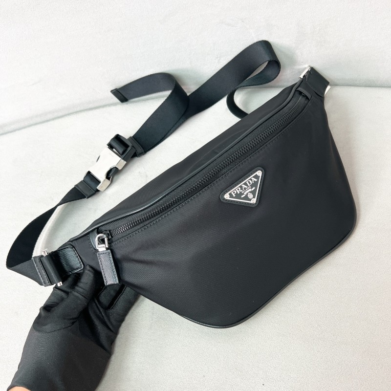 Re-Nylon and Saffiano Leather Belt Bag(18*15.5cm)-085