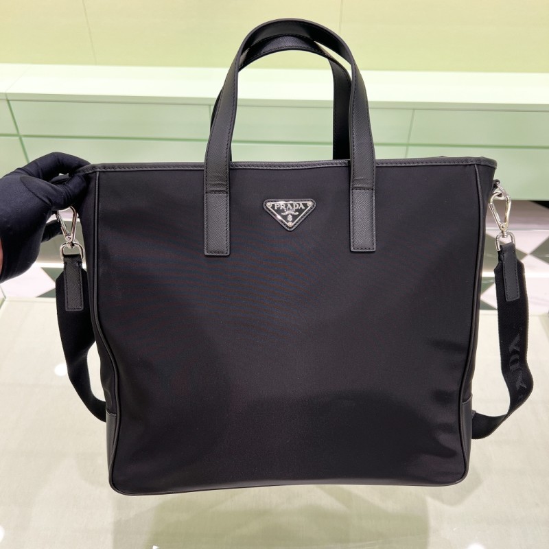 Re-Nylon and Saffiano Leather Tote Bag(36*34*10cm)-0801