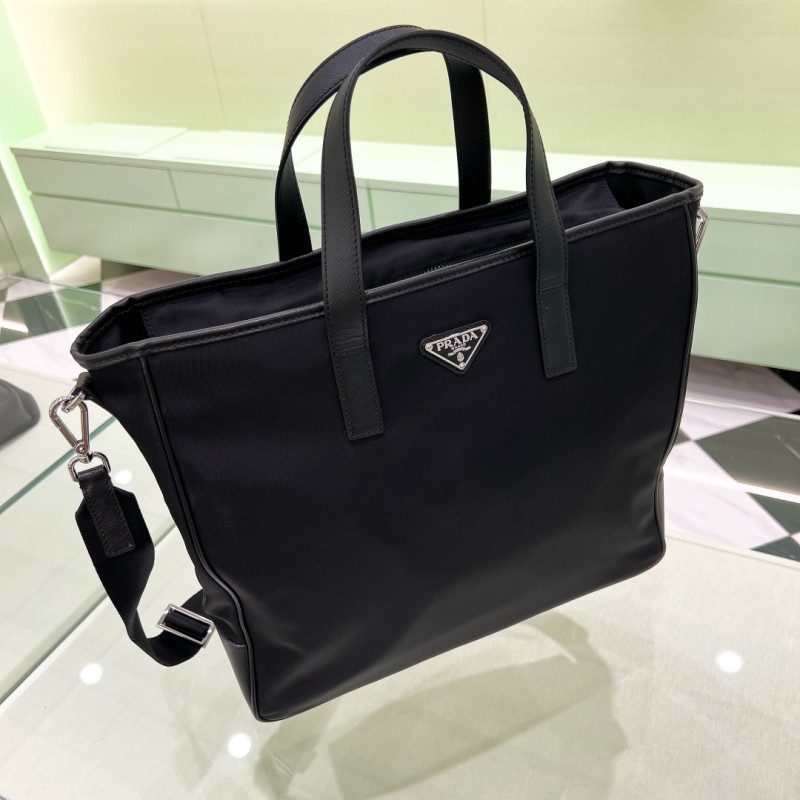 Re-Nylon and Saffiano Leather Tote Bag(36*34*10cm)-0801