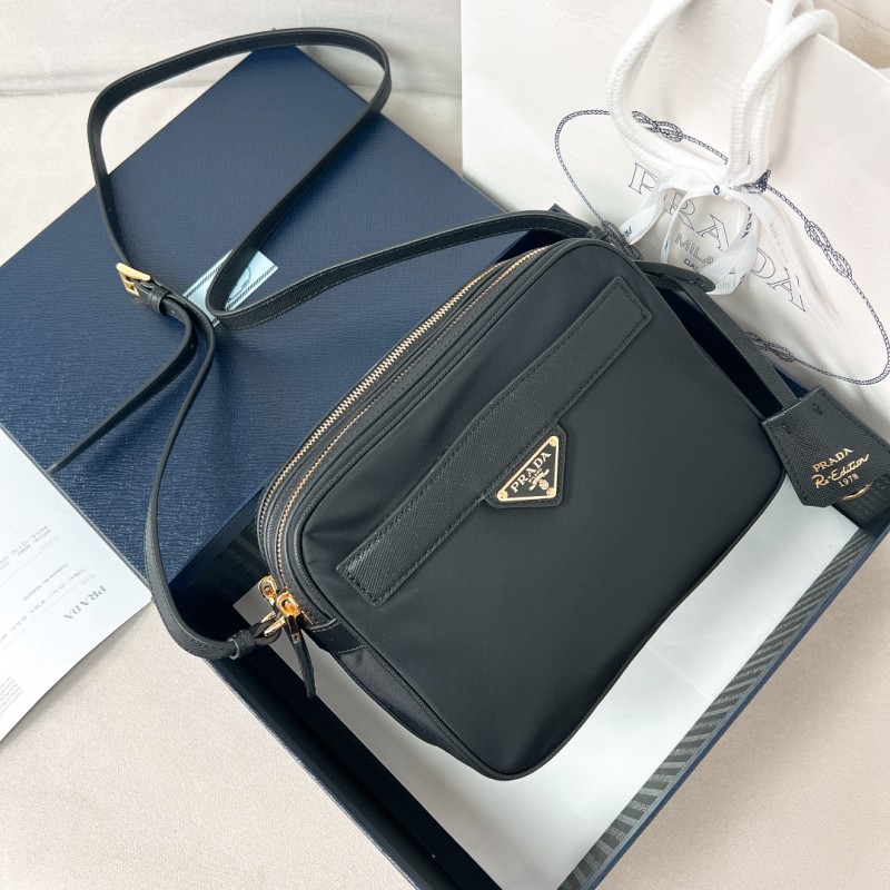 Prada Re-Edition 1978 Re-Nylon and Saffiano Leather Mini Shoulder Bag(21*17*8cm)-087