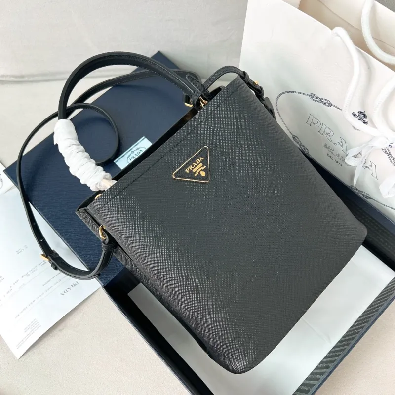 Medium Saffiano Leather Prada Panier Bag(22.5*21.5*13cm)-0011