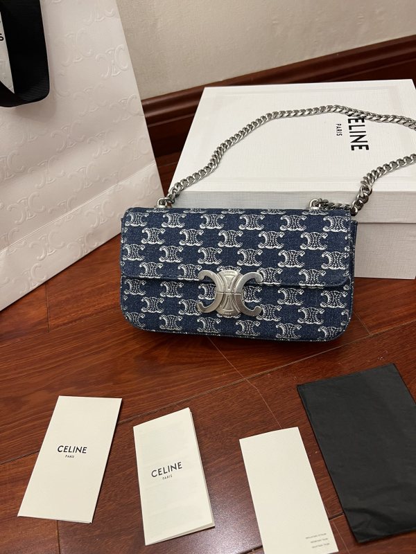 Chain Shoulder Bag Claude in Triomphe Canvas and Fabric(20.5*11.5*4cm)-084