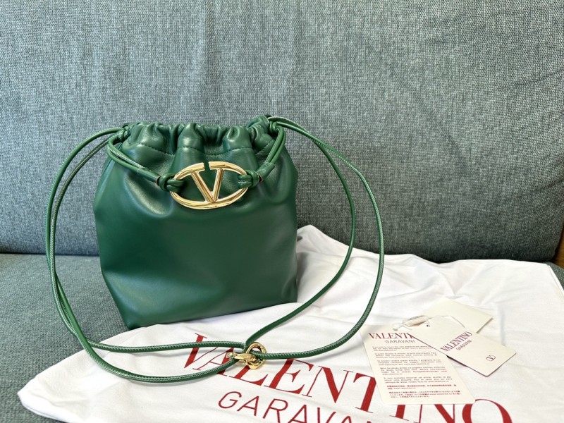 Vlogo Pouf Metallic Leather Small Bucket Bag(23*19*14cm)-007