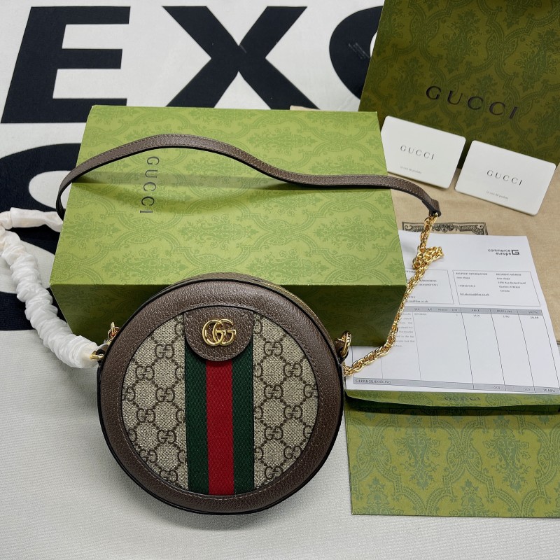 Ophidia Mini GG Round Shoulder Bag(18*18*4.5cm)-064